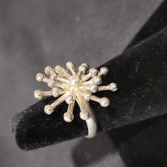 Starburst Sterling Silver Ring Sz 6 - Picture 1 of 6